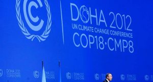 UNO-Generalsekretär Ban Ki-moon spricht auf der UN-Klimakonferenz in Doha