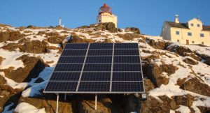 Solaranlage auf Littleisland in Norwegen