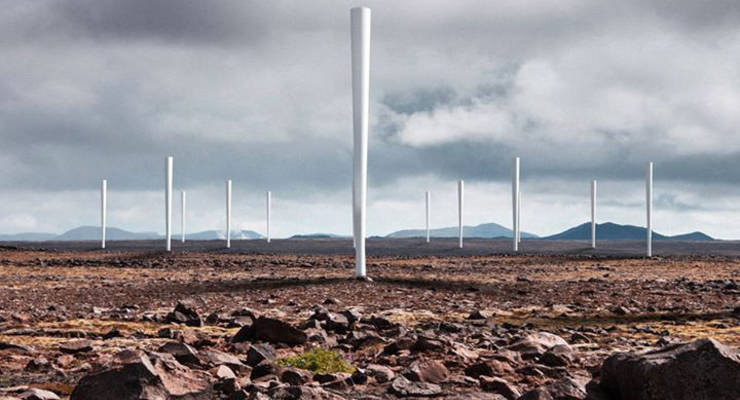 So soll das Windkraftwerk von Vortex Bladeless aussehen.